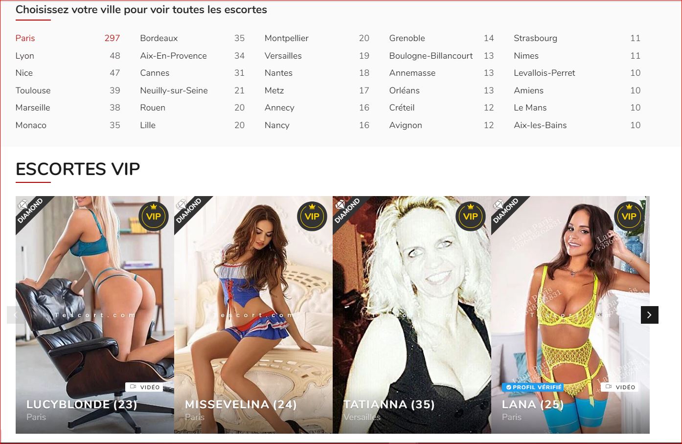 Forfaits Escort Tescort