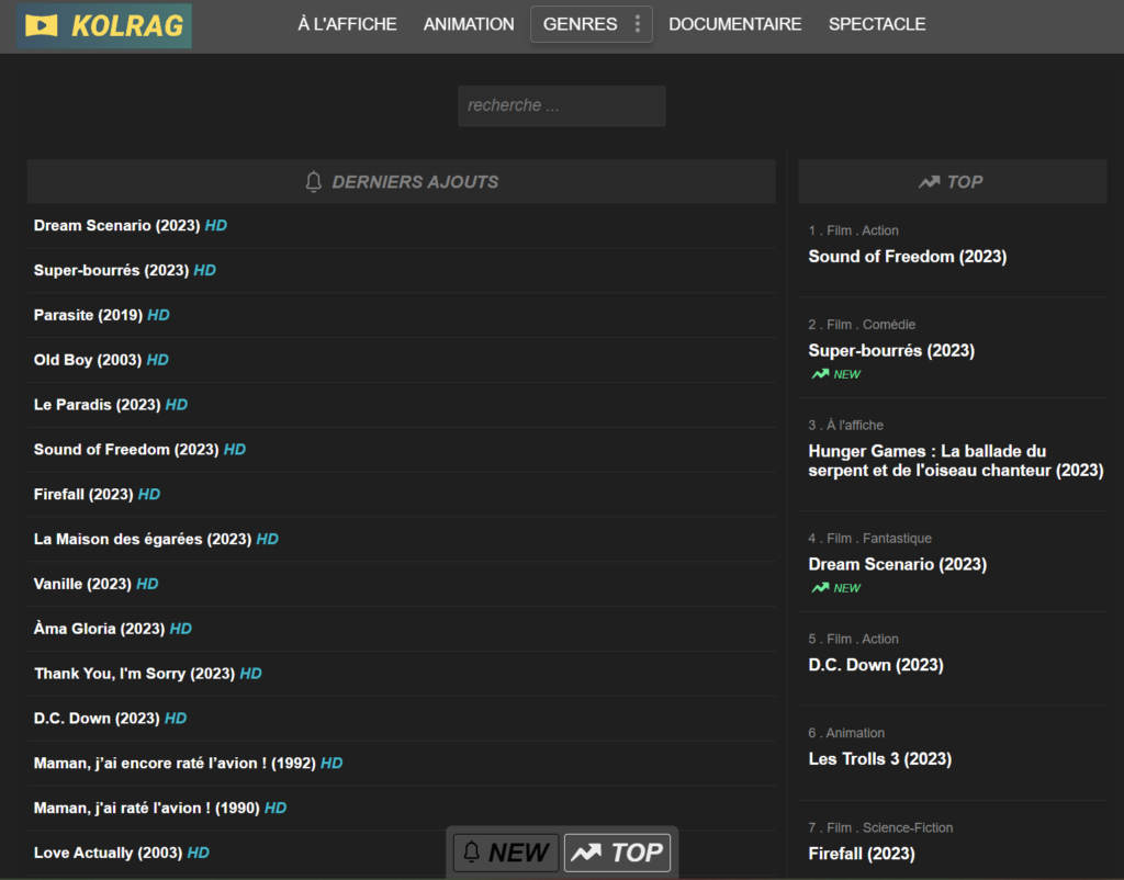 Interface site streaming 2024