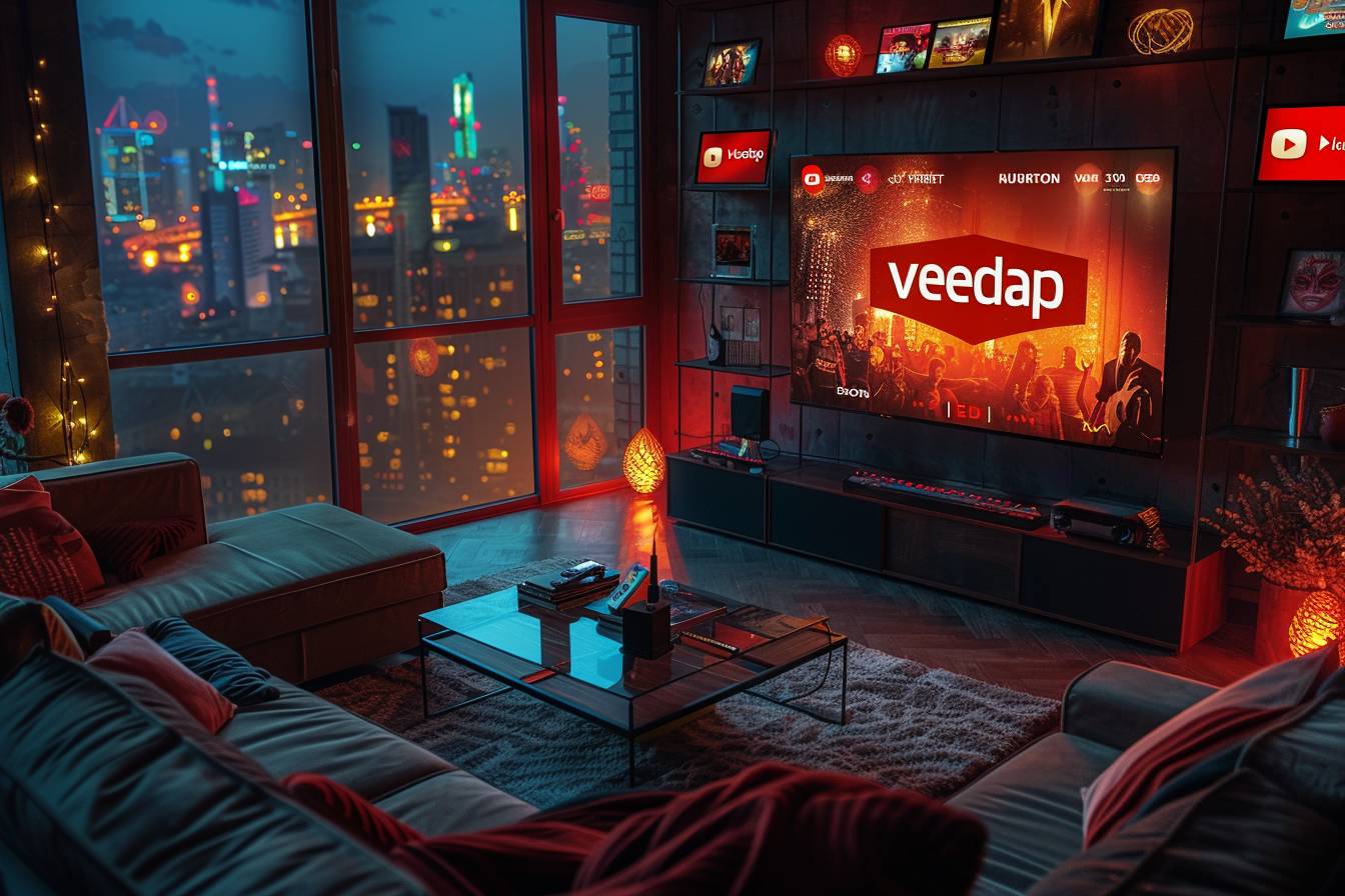 Plateforme Vredap affichée sur un écran, représentant son interface de streaming intuitive